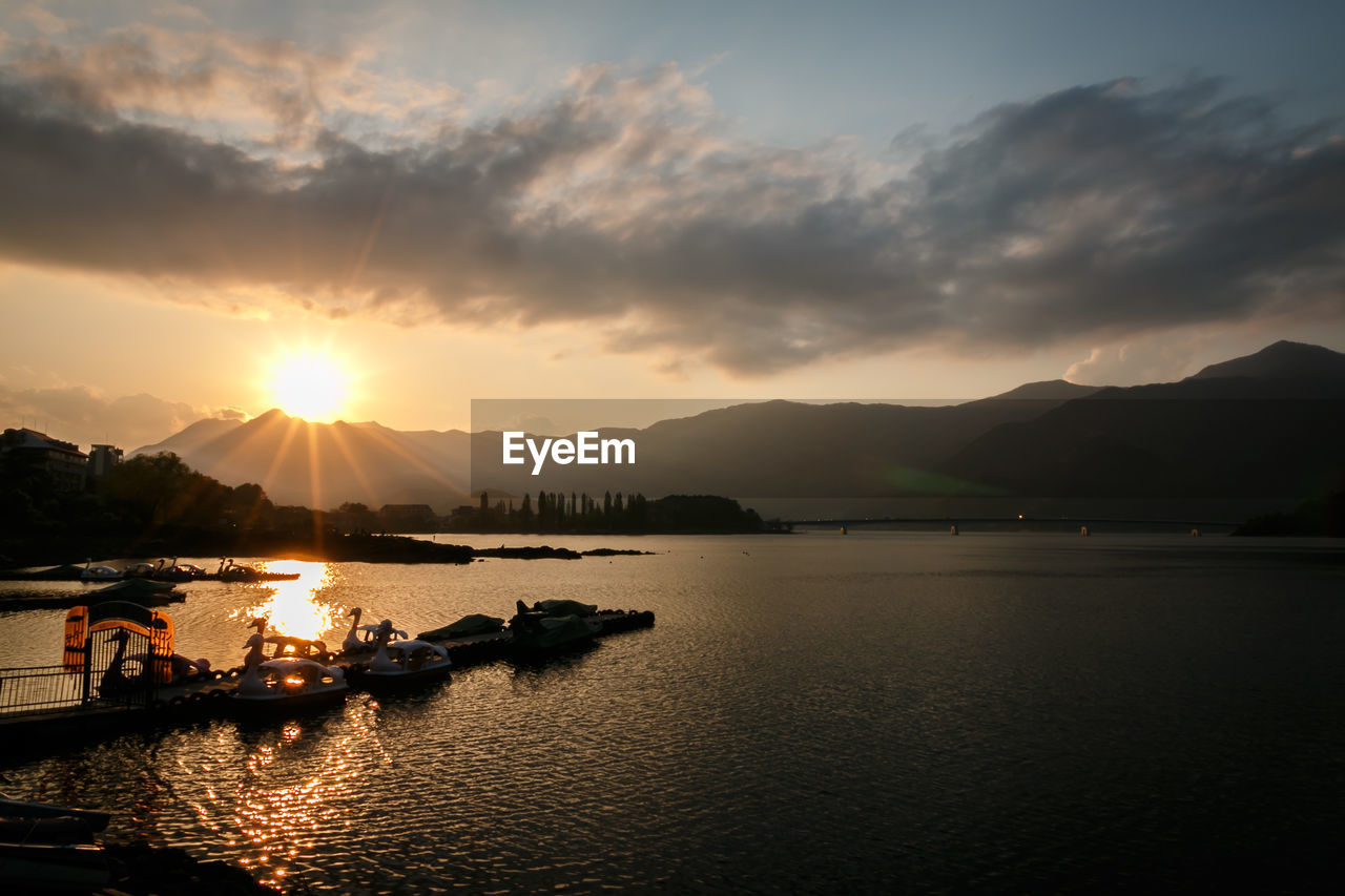 SCENIC VIEW OF LAKE DURING SUNSET