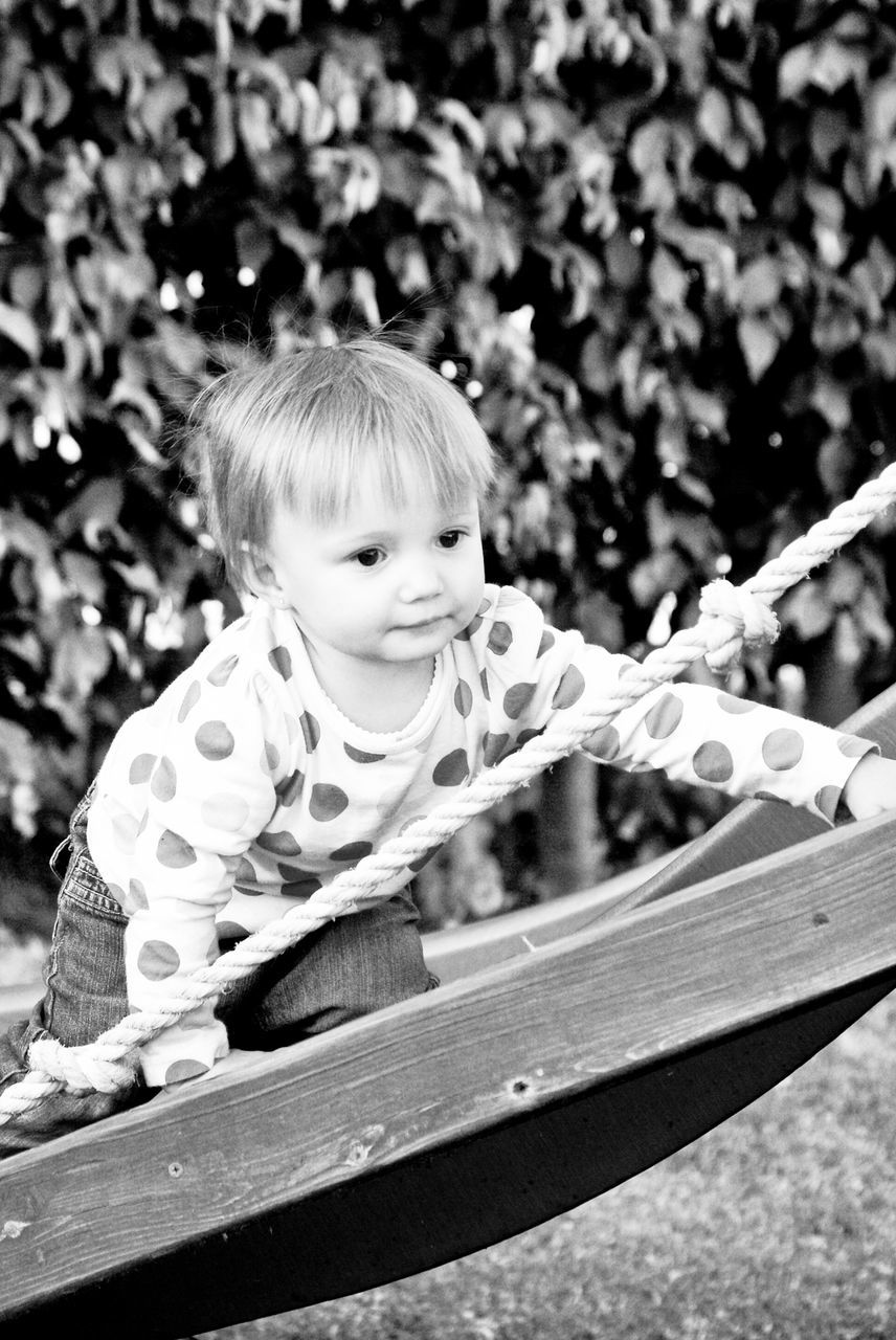 Cute girl playing in park