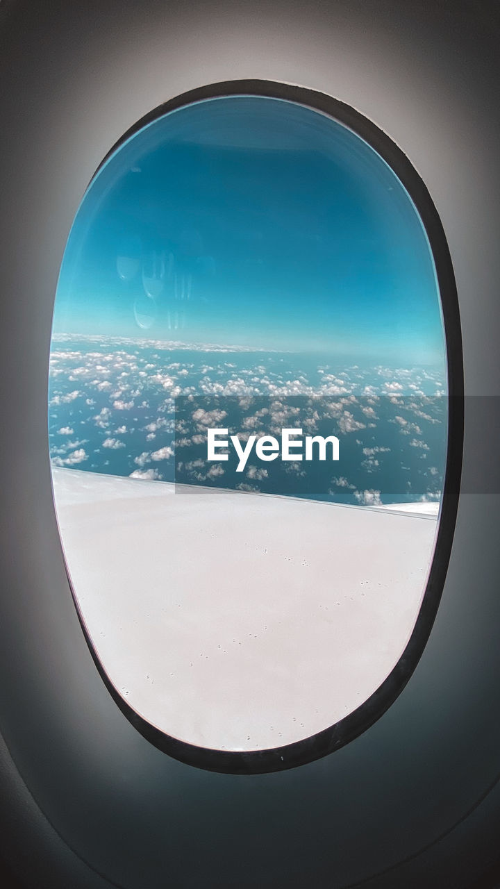 Landscape seen through airplane window