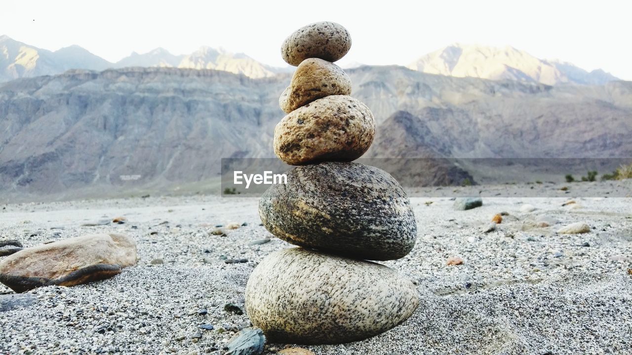 Stack of stones on beach