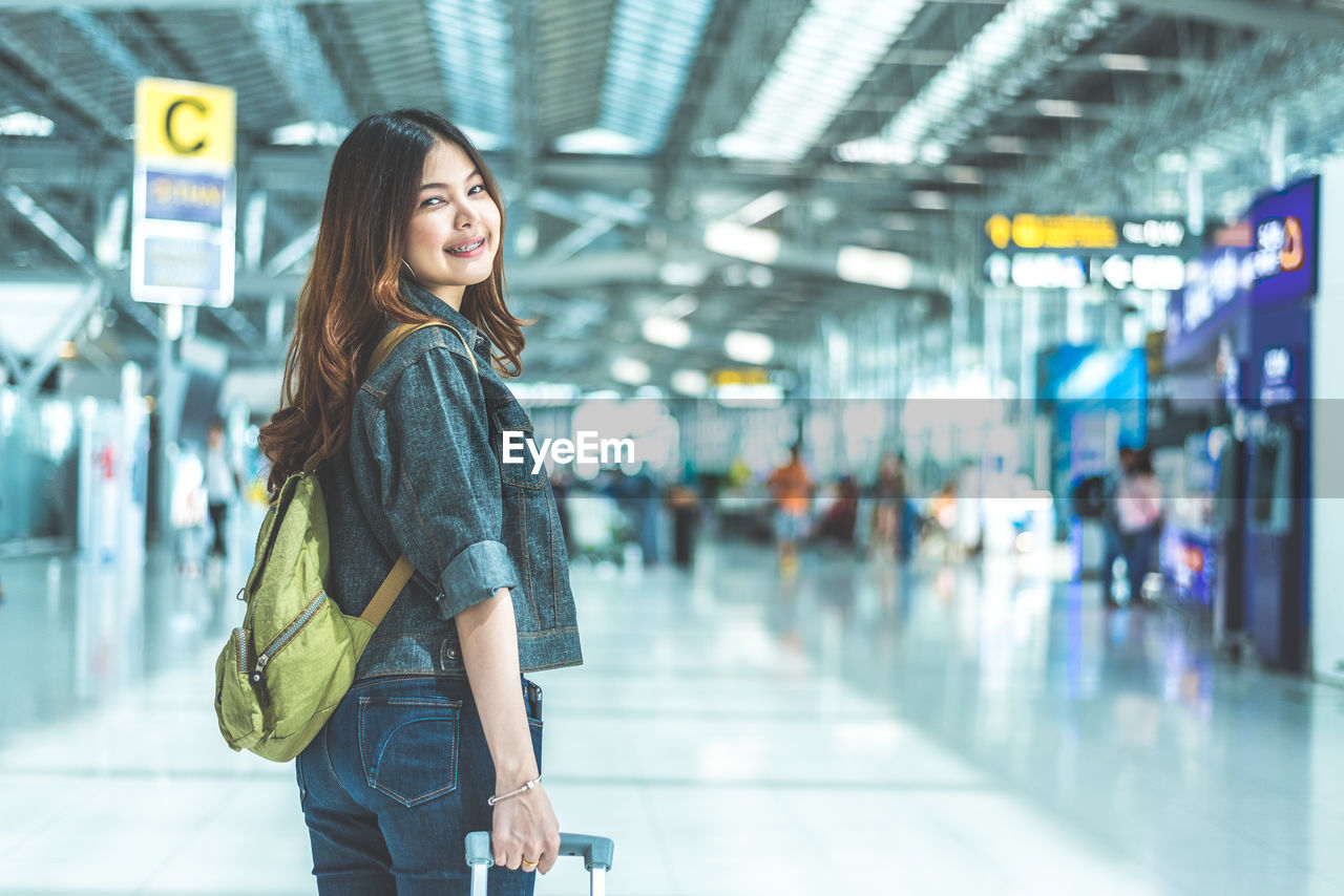 Woman walking at airport