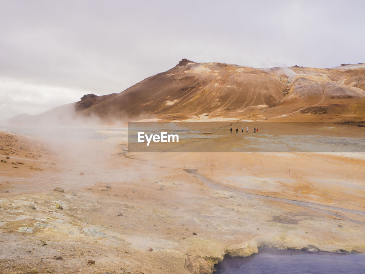 Scenic view of steam over landscape