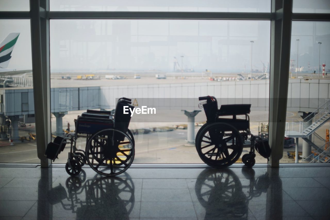 View of wheelchair in airport