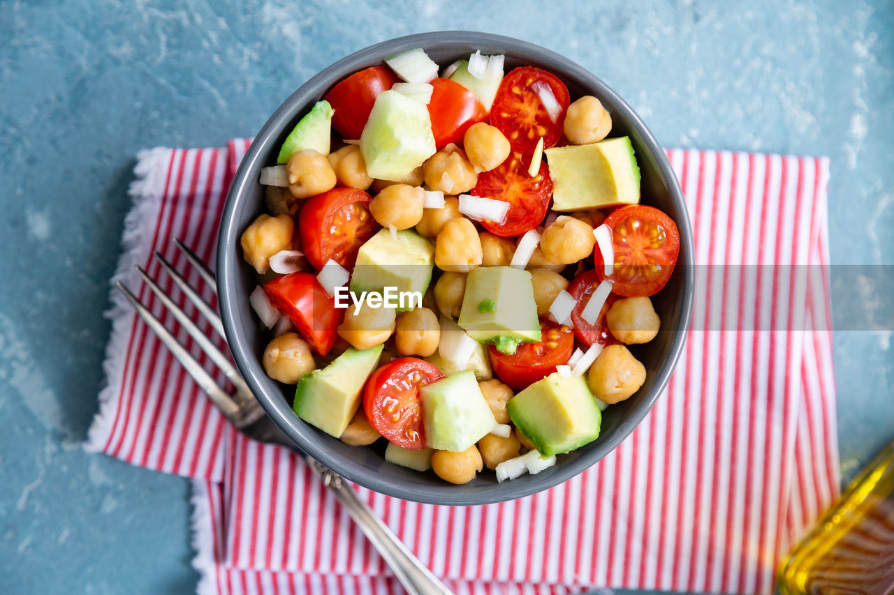 high angle view of salad in plate