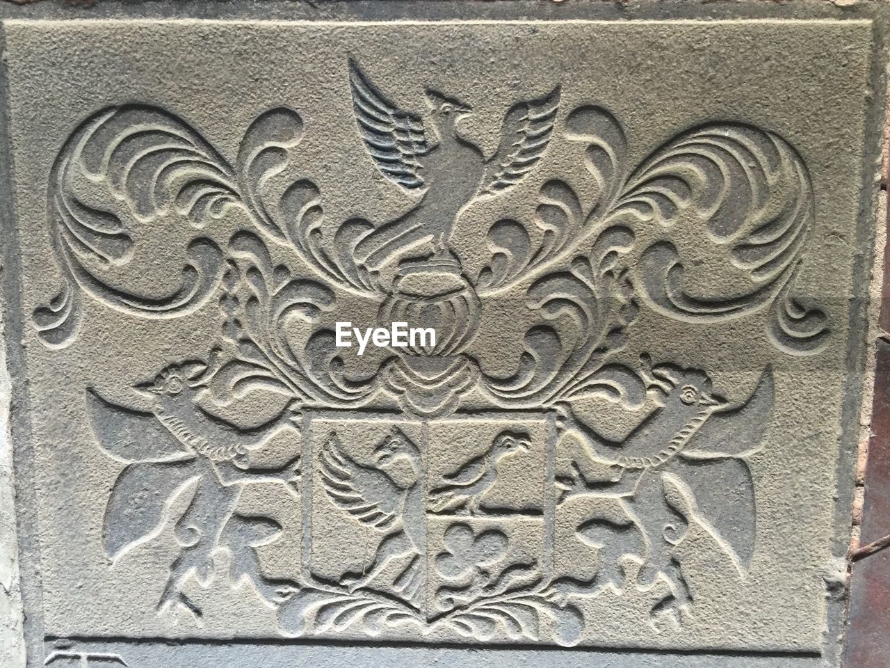 Close-up of ornate stone