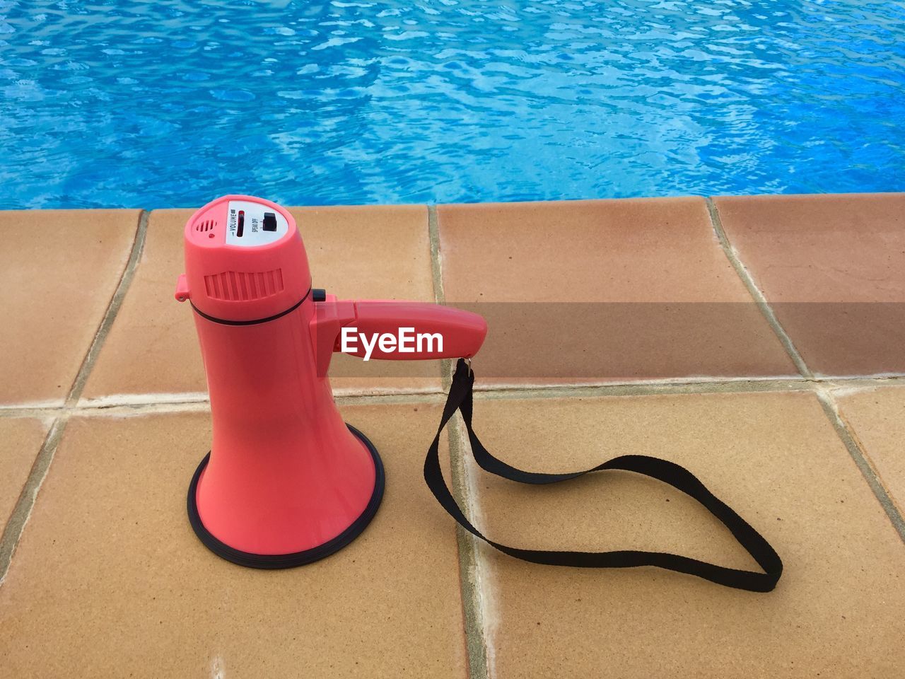 Megaphone at poolside