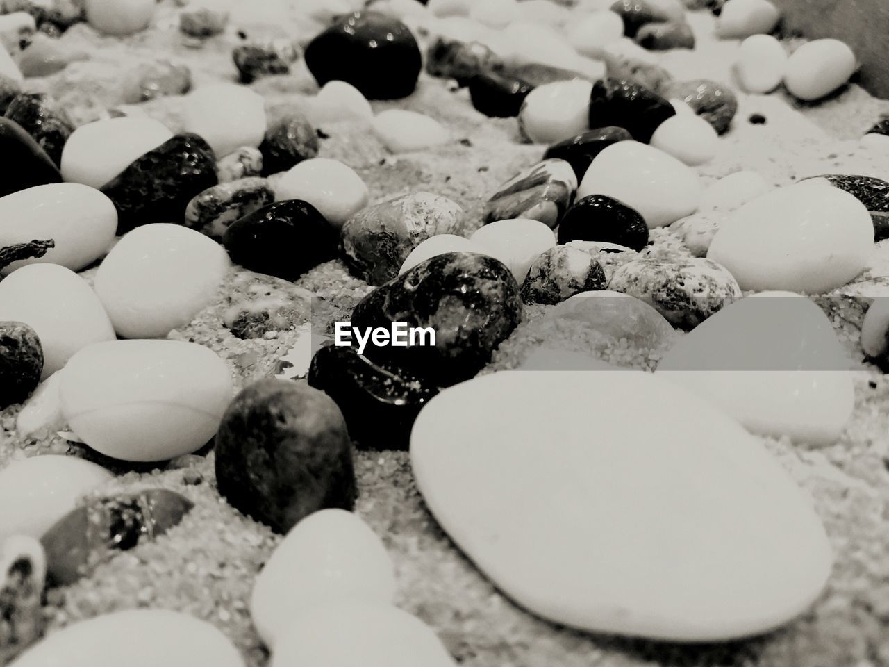 EXTREME CLOSE UP OF PEBBLE PEBBLES