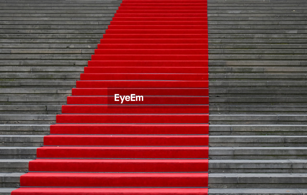 Full frame shot of red and gray steps