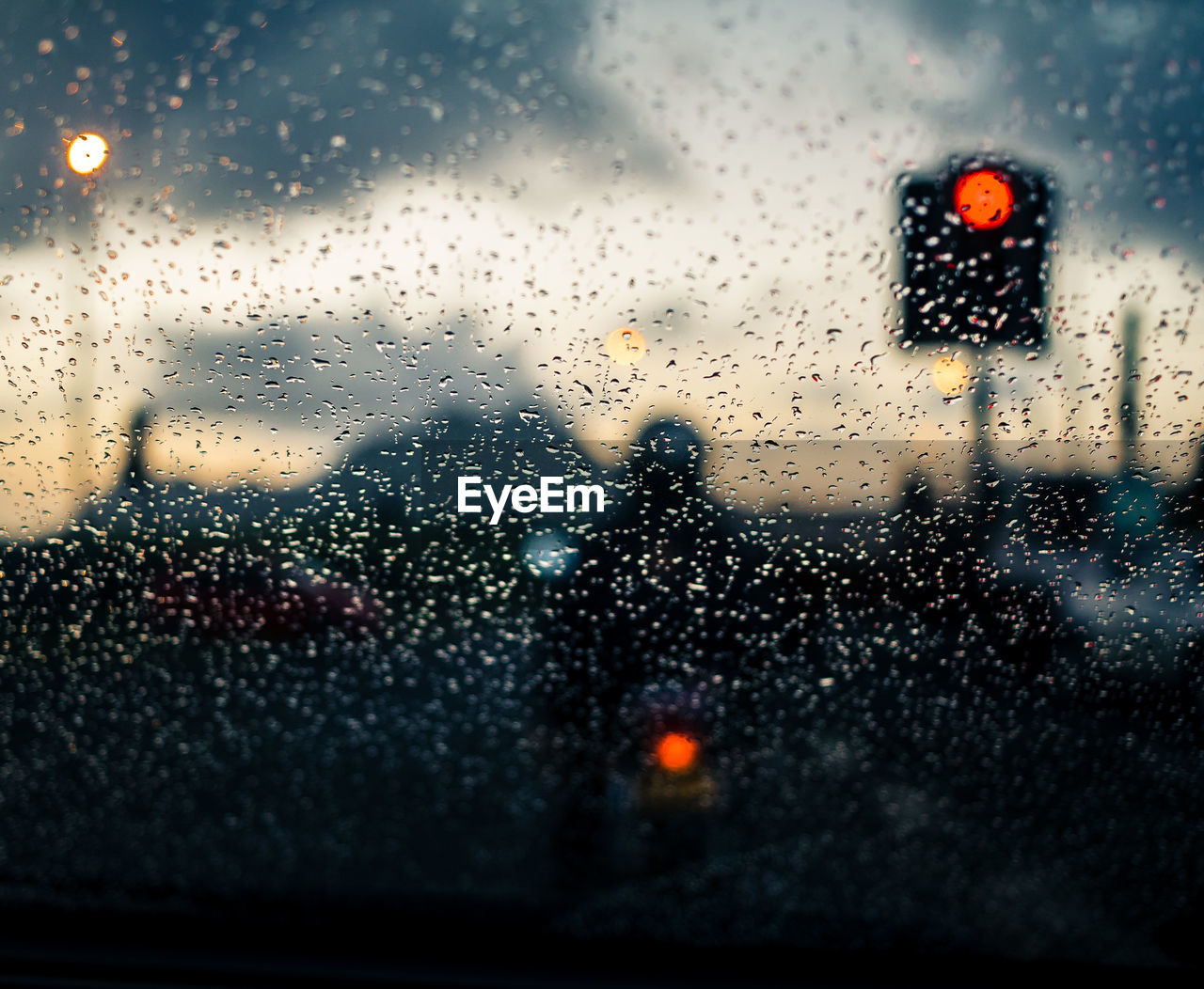 RAINDROPS ON GLASS WINDOW