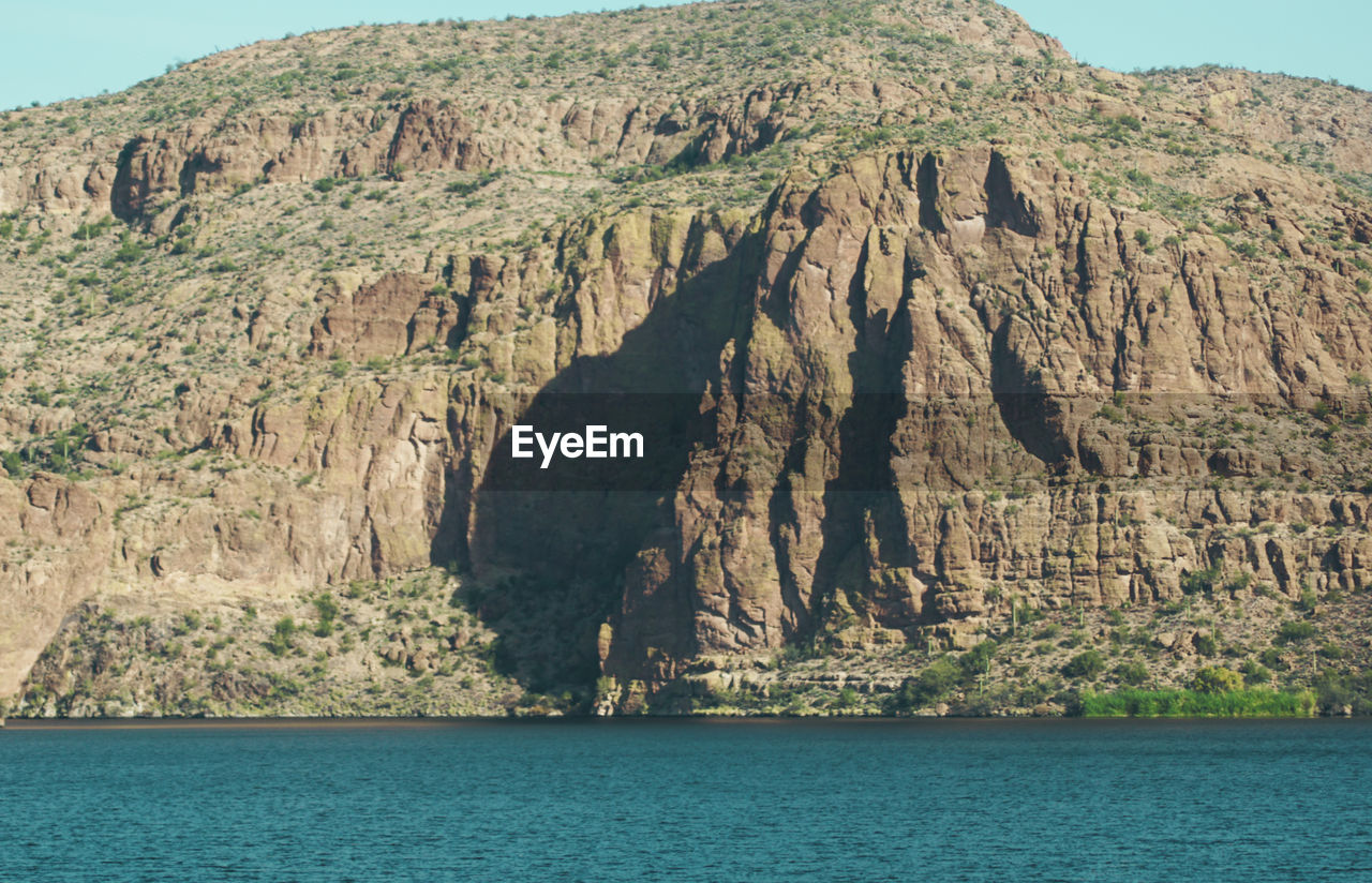 SCENIC VIEW OF SEA AND ROCK FORMATION