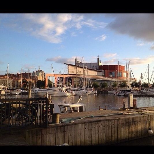 VIEW OF HARBOR AGAINST SKY