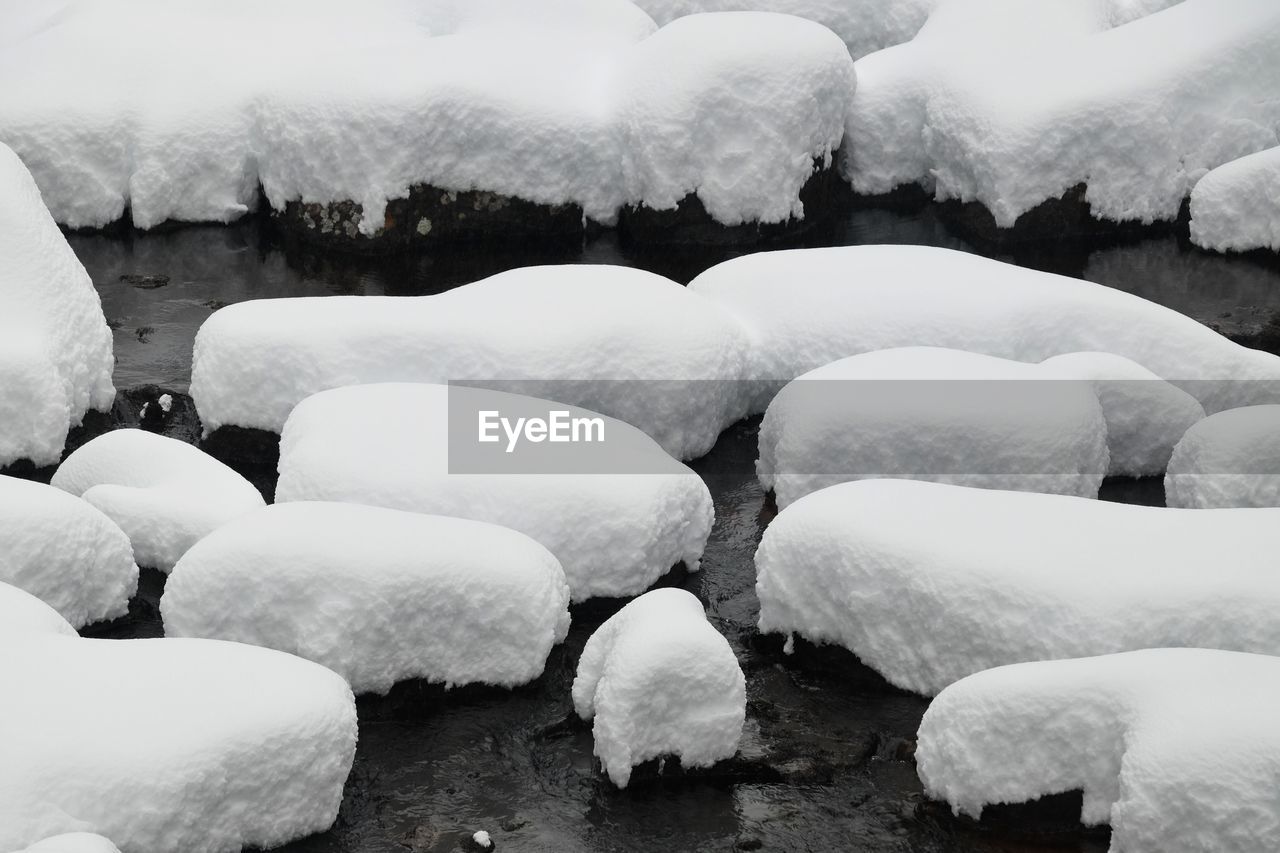 Close-up of frozen water