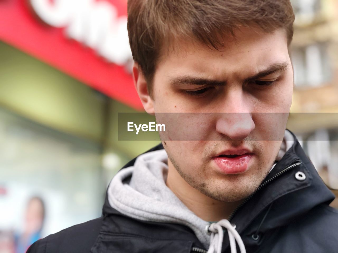 Close-up of young man outdoors