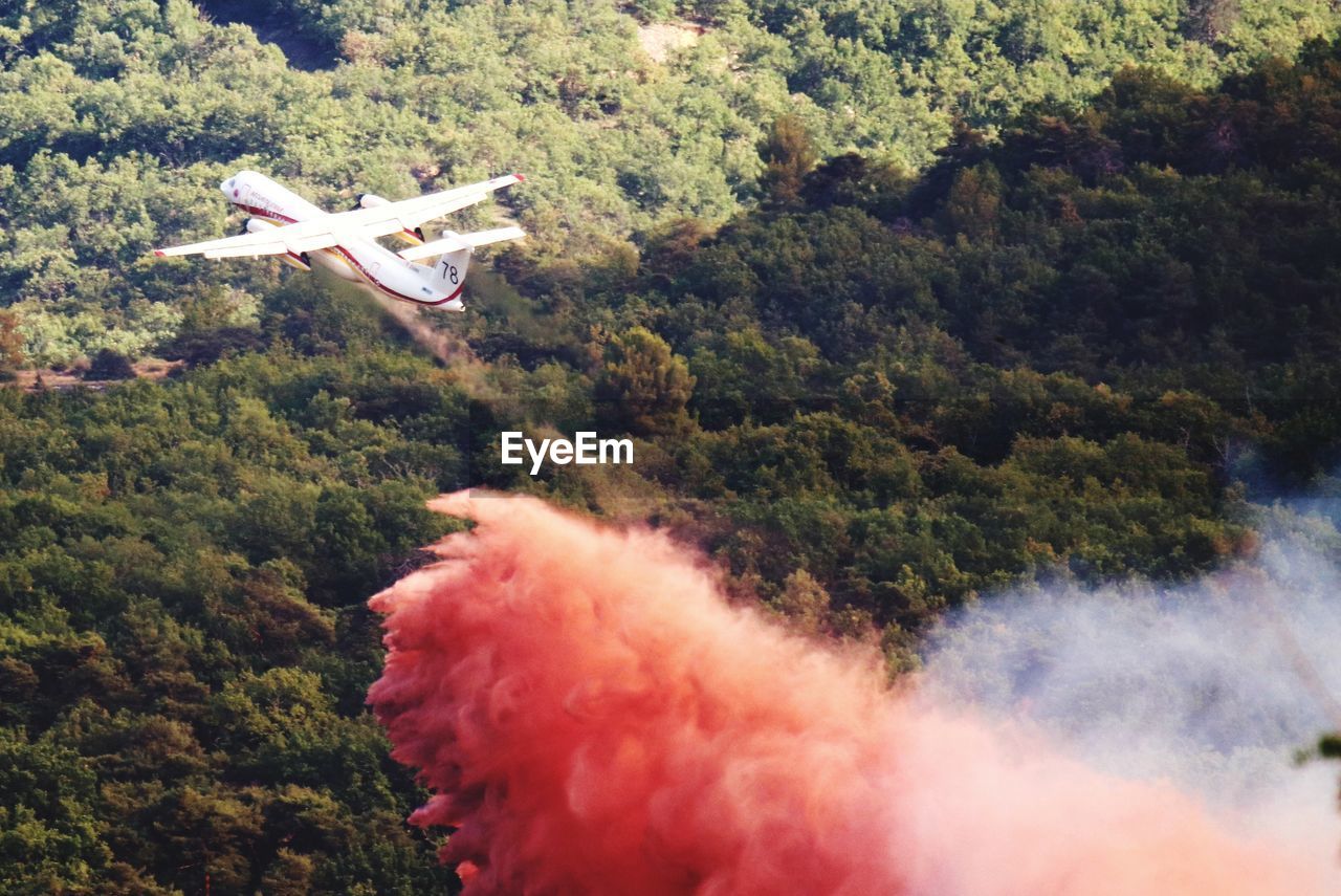 High angle view of airplane on mountain