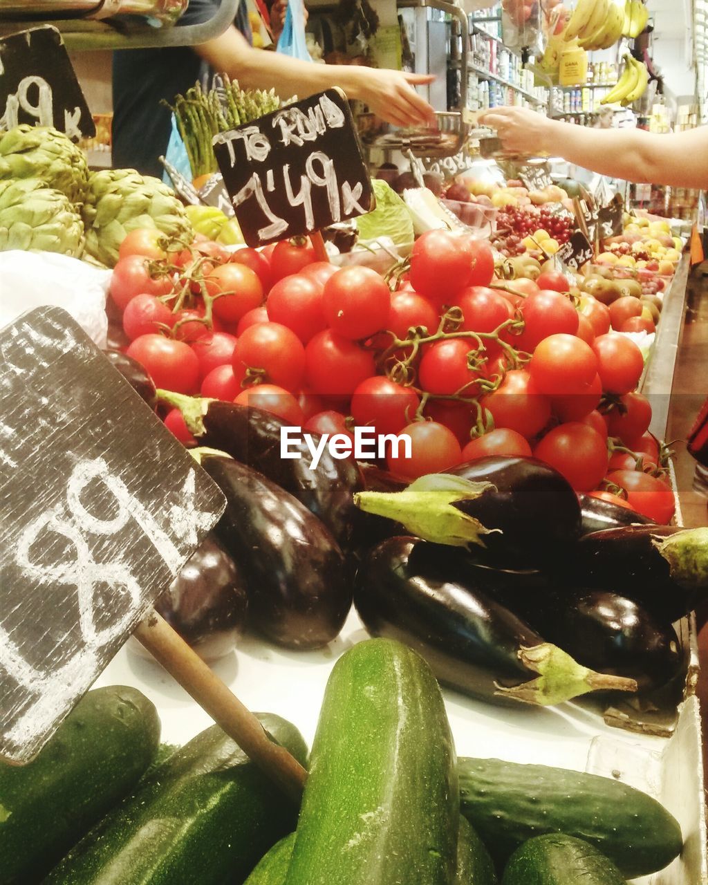 Variety of vegetable for sale at market stall