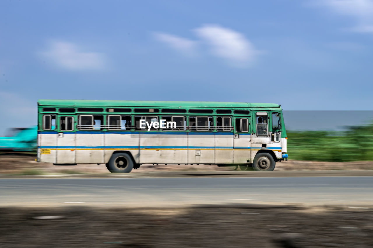 View of bus on road against sky