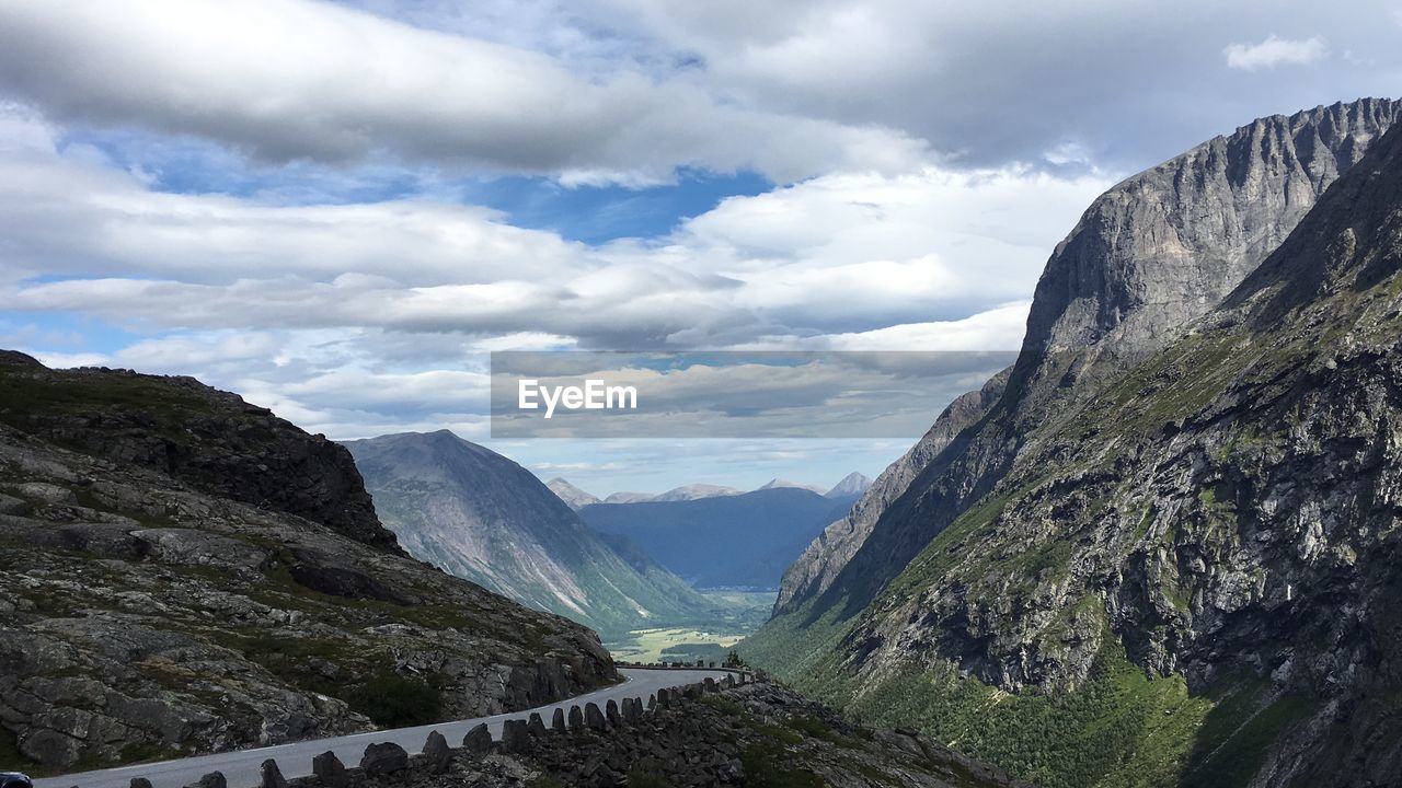 Panoramic view of mountains against sky