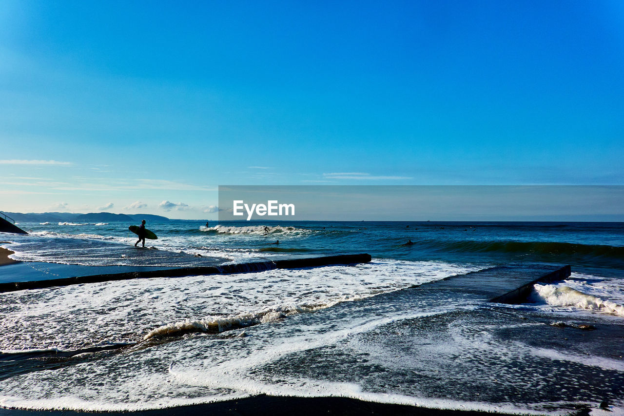 Scenic view of beach against sky