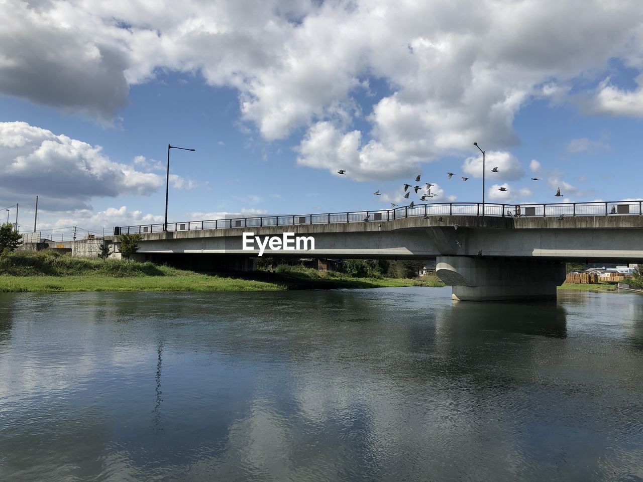 Bridge over river against sky