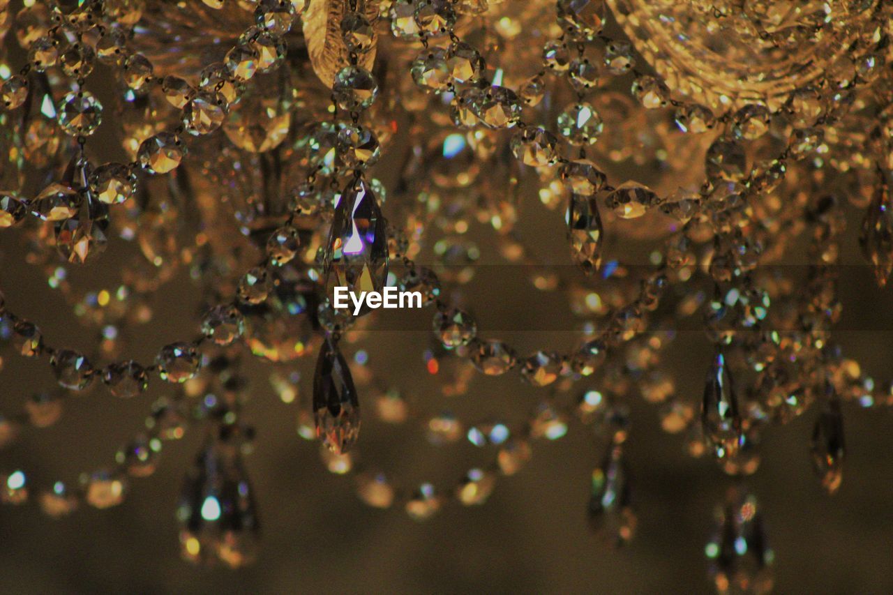 Close-up of crystal chandelier