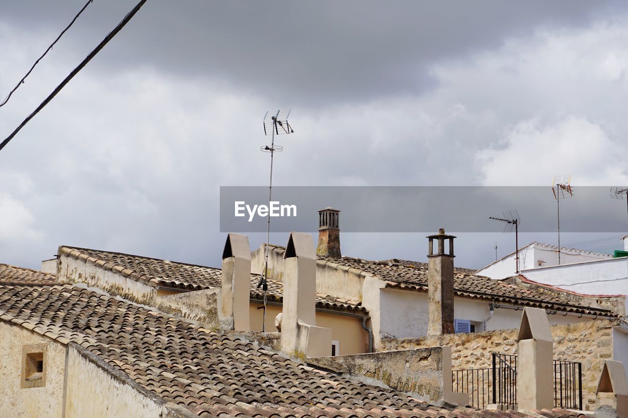 Low angle view of buildings against sky