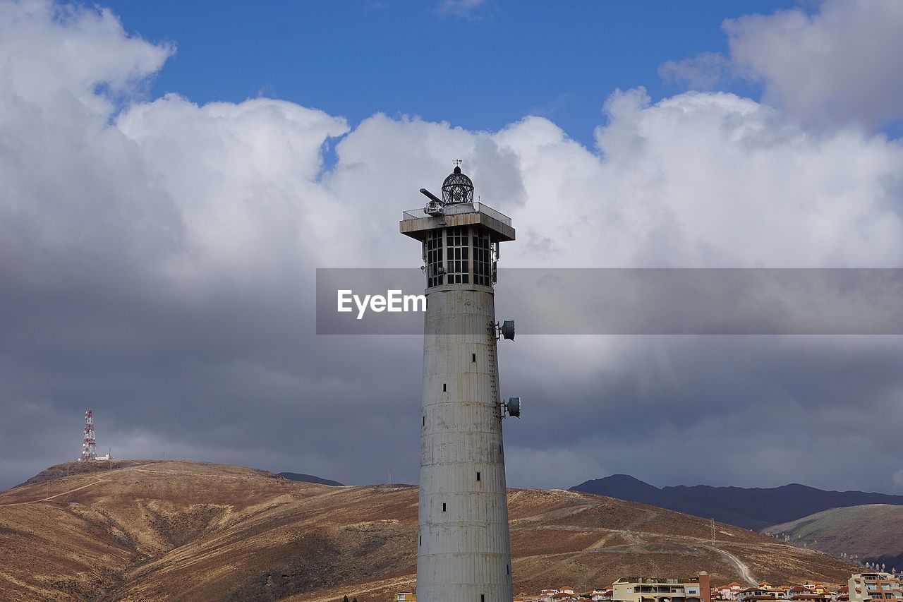 Low angle view of lighthouse on building