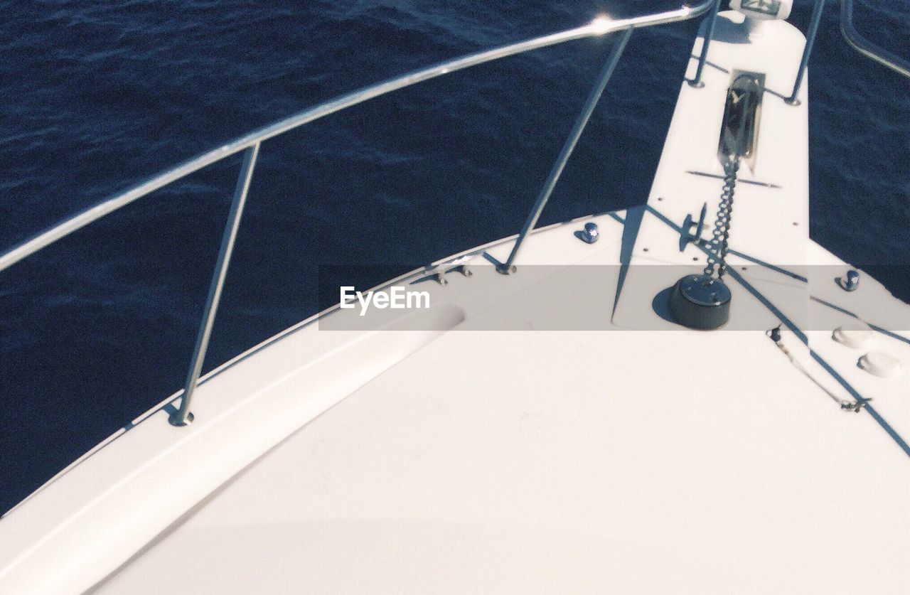 HIGH ANGLE VIEW OF SAILBOAT ON WATER