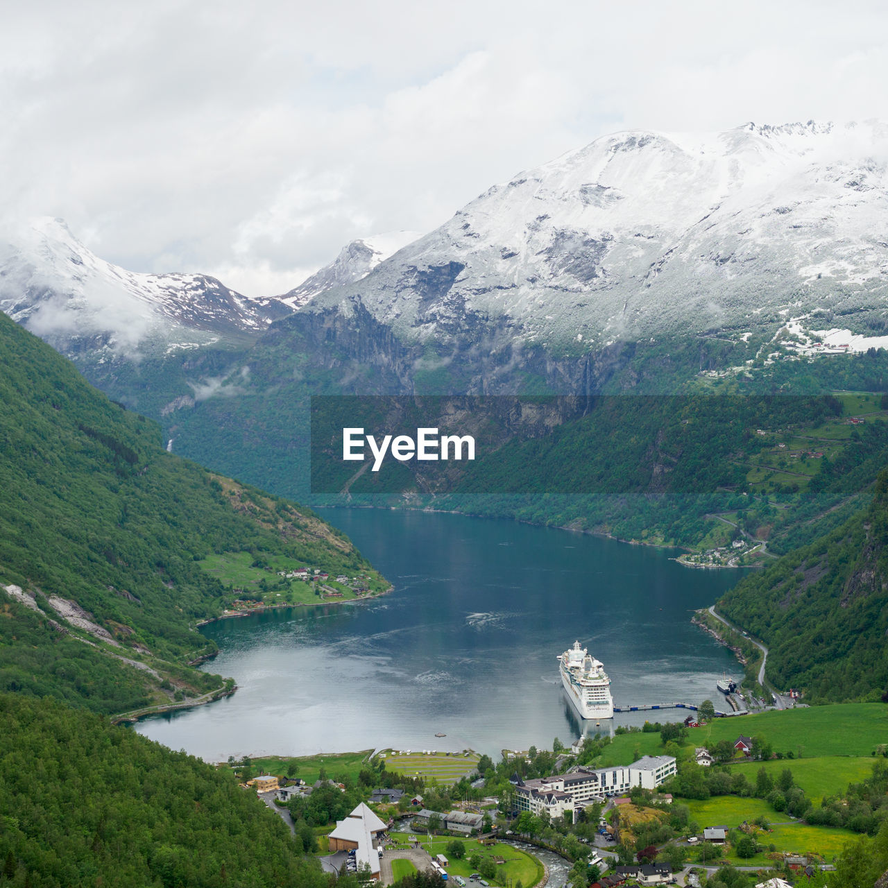 View over the geiranger fjord in norway