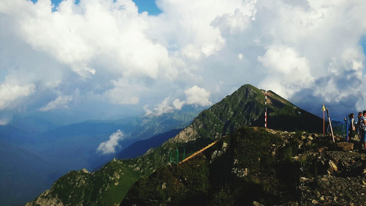 Panoramic view of mountains against sky