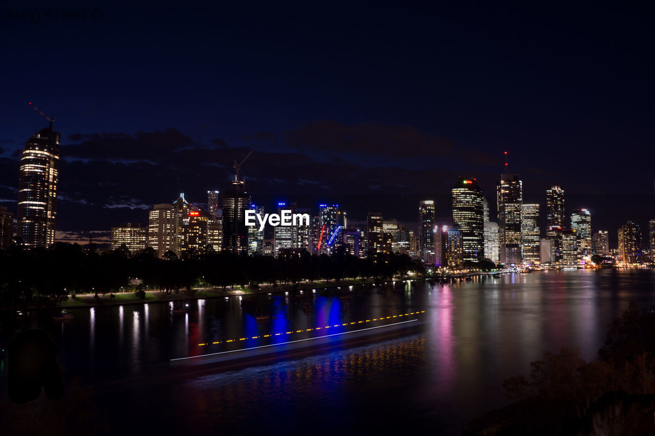 Illuminated city at night