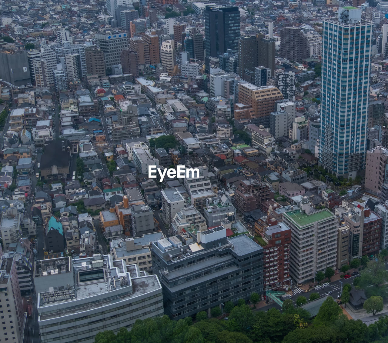 HIGH ANGLE VIEW OF MODERN CITY BUILDINGS