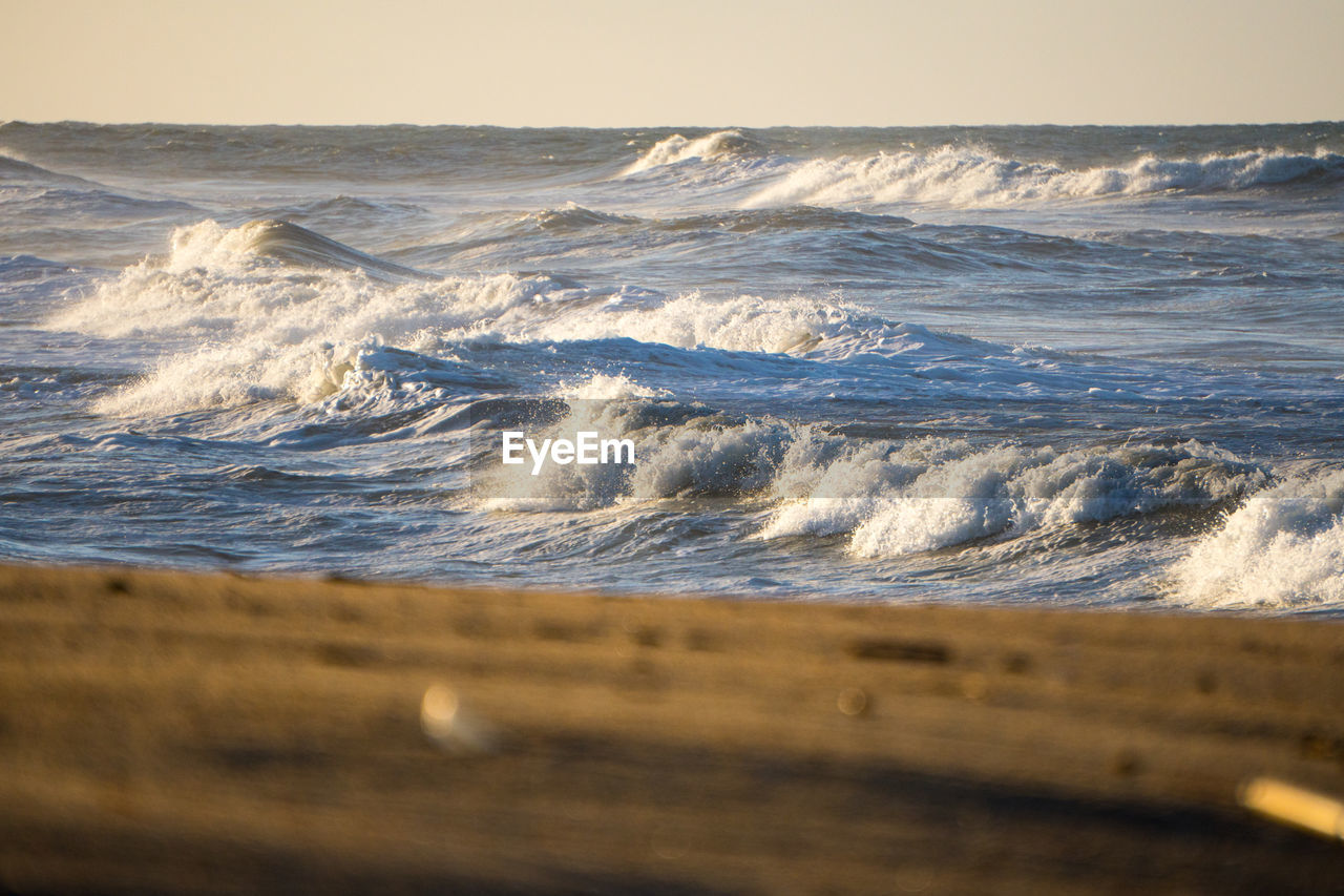 Scenic view of beach against sky