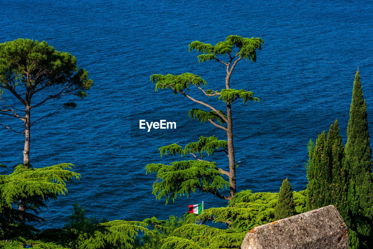 View of lake garda near malcesine in italy.