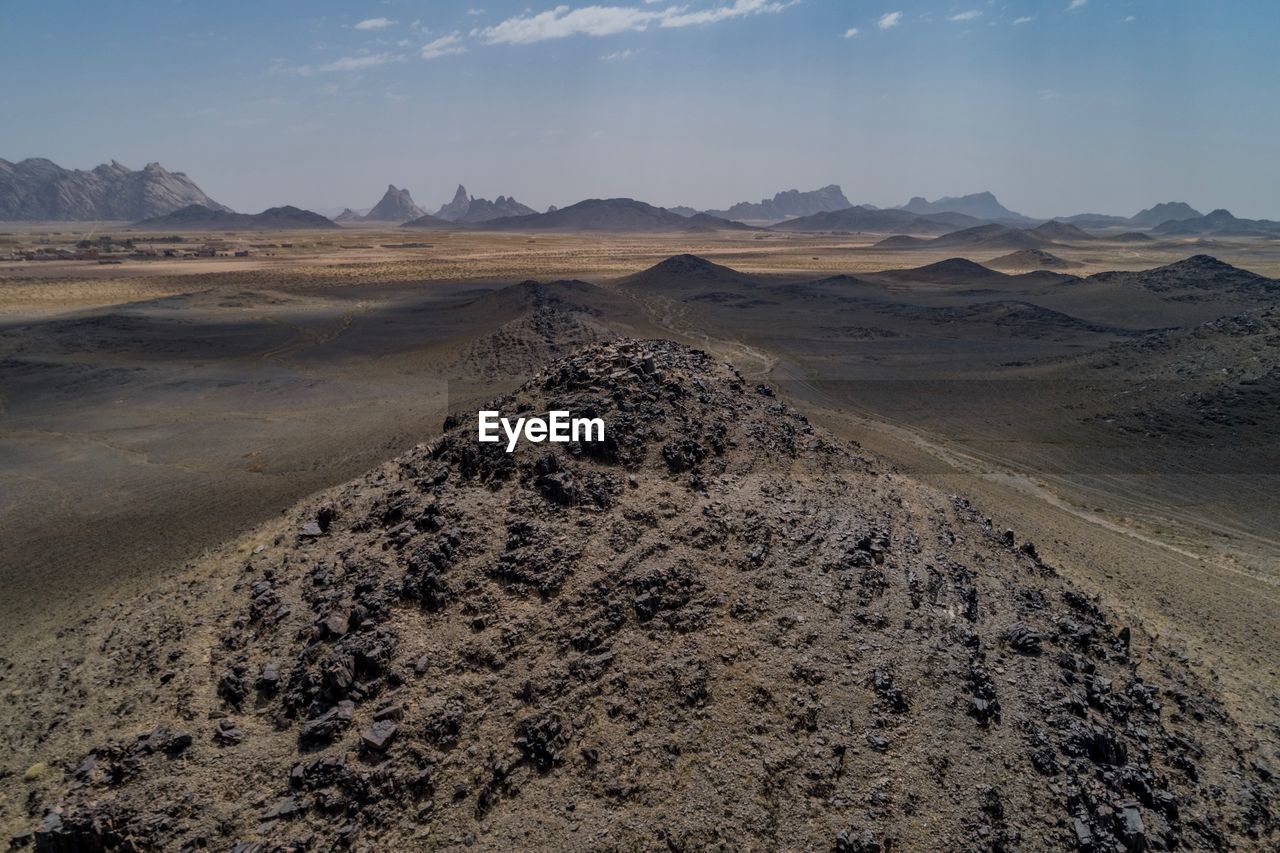 Scenic view of desert against sky