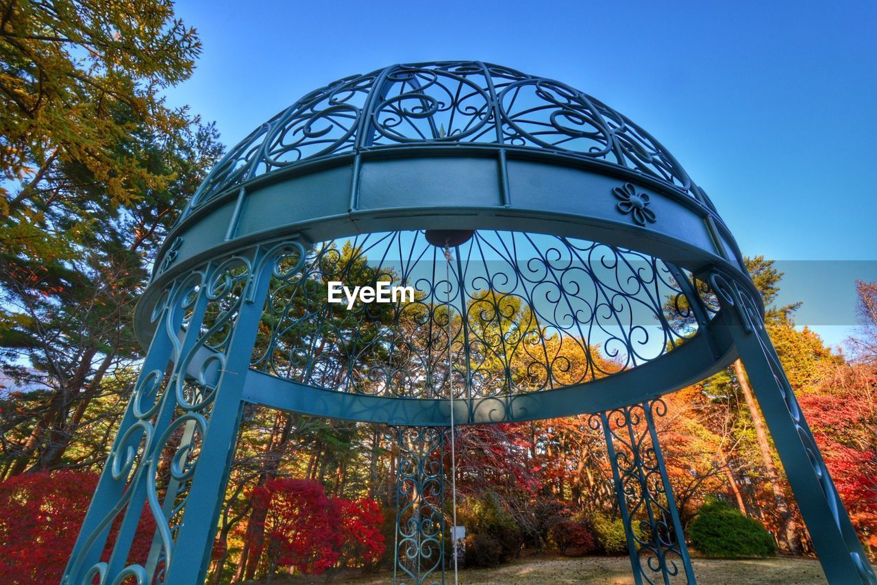 Metal gazebo in park