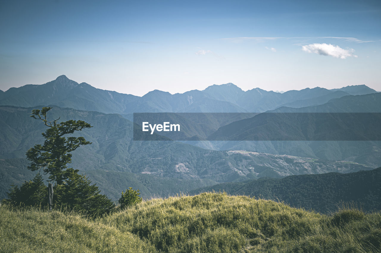 Scenic view of mountains against sky