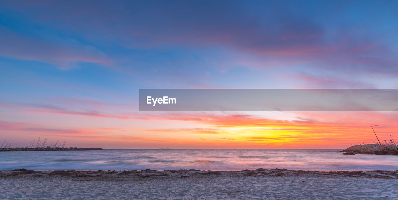 SCENIC VIEW OF SEA DURING SUNSET