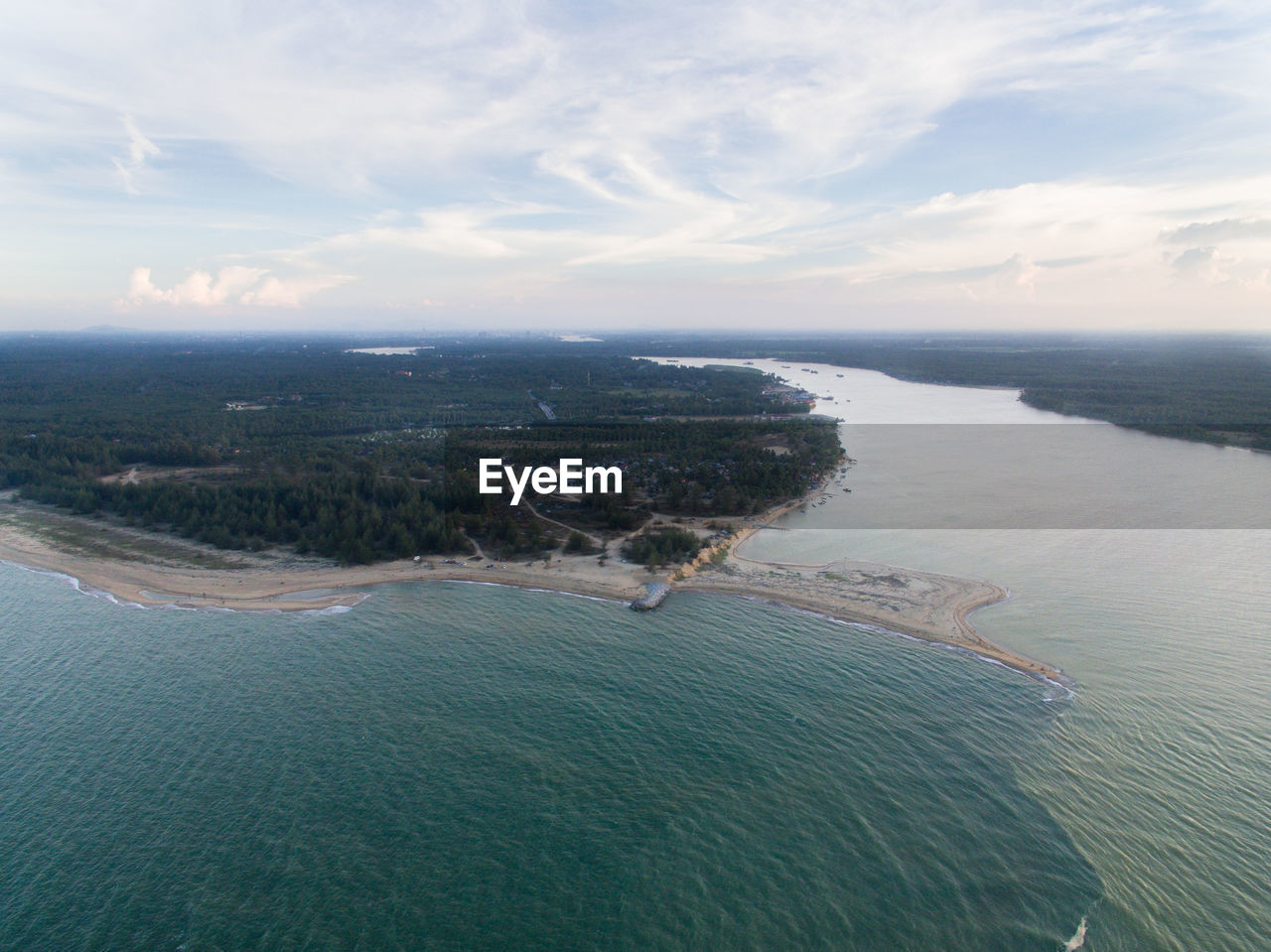 Beautiful coastal view where freshwater meet salt water