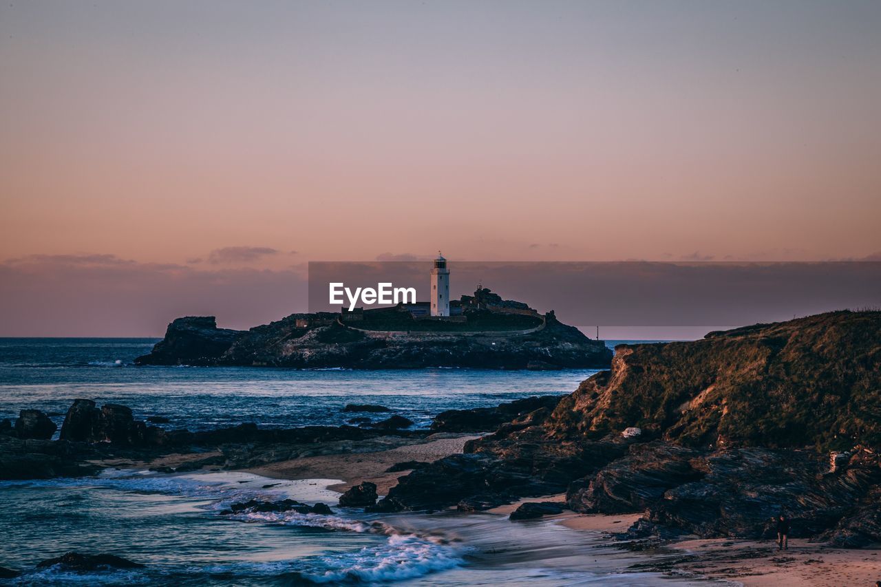 View of sea at sunset