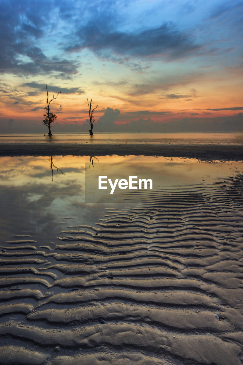 Scenic view of sea against sky during sunrise