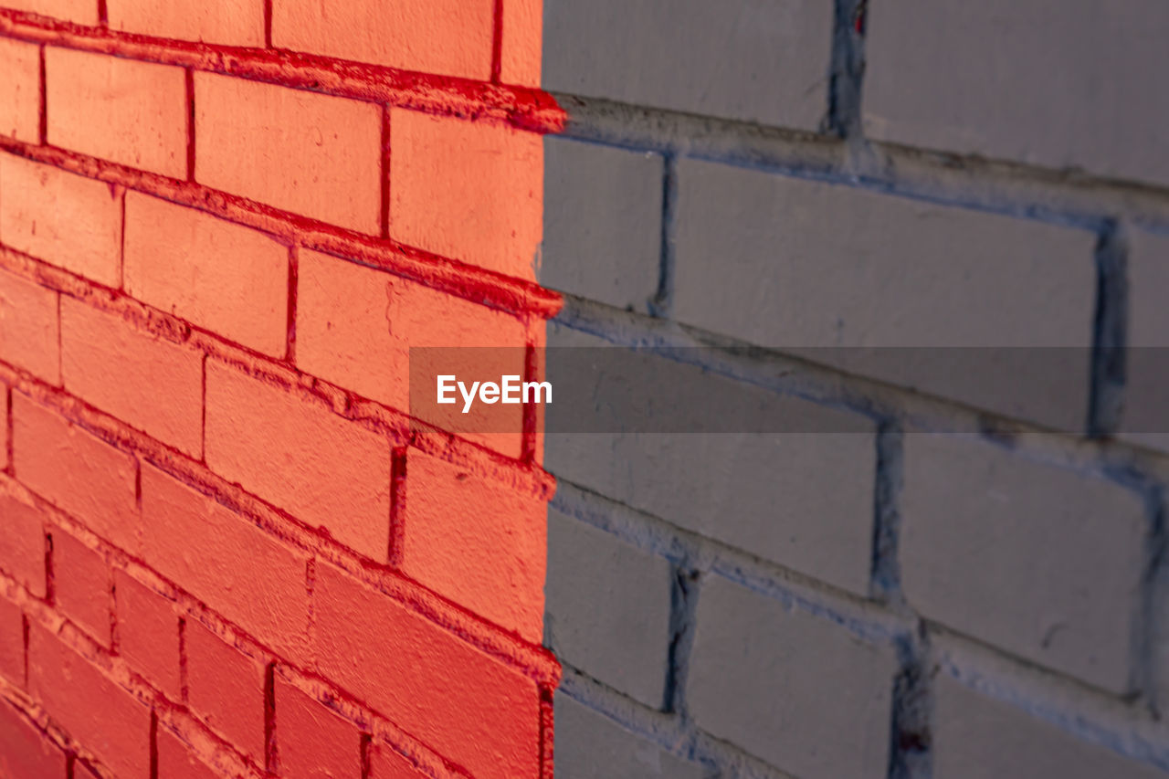 Abstract background of multicolored brick wall. exterior design
