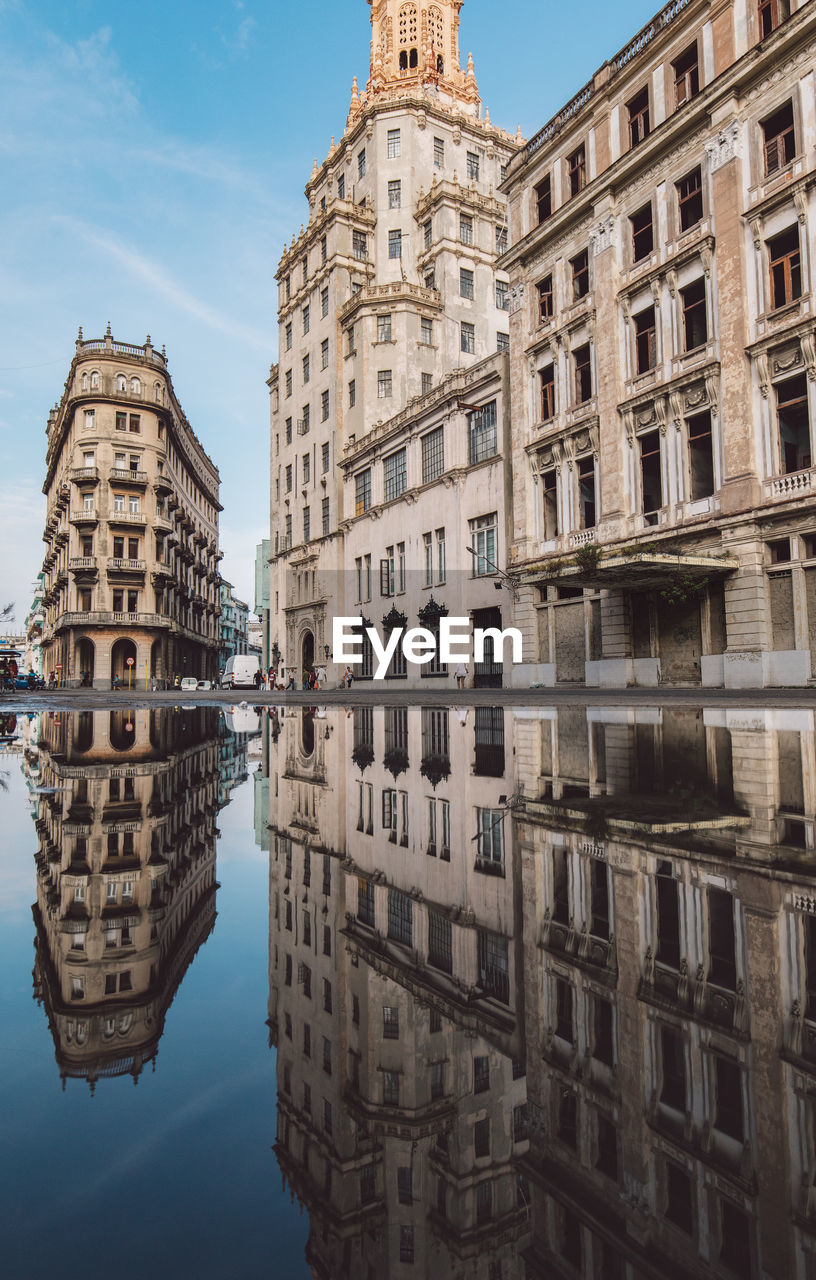 Reflection of buildings in canal