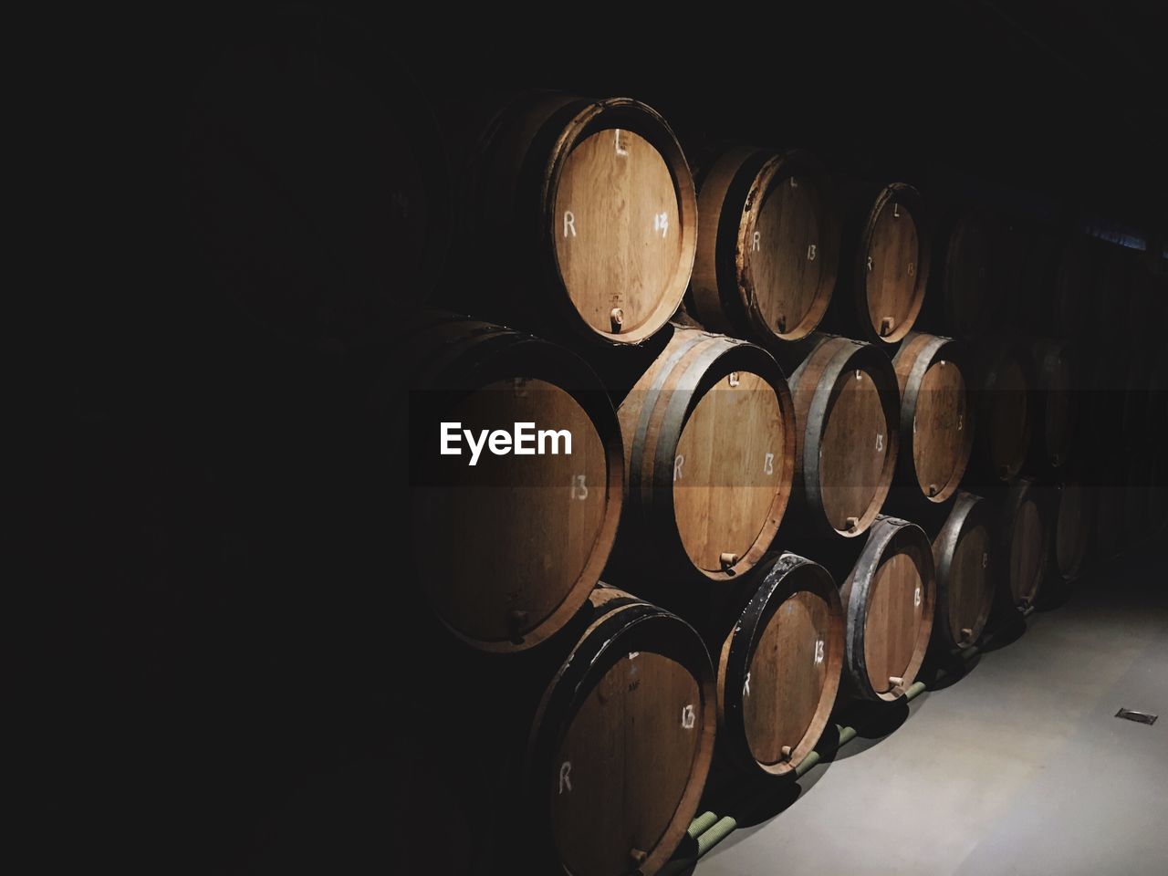 Wine casks in cellar