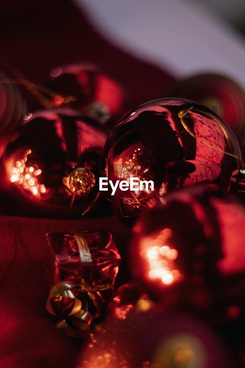 Close-up of illuminated christmas lights