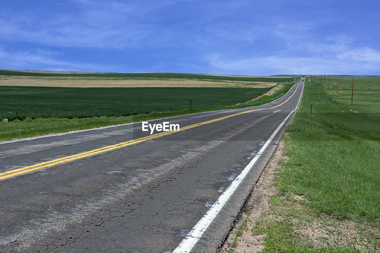 Road to the horizon in colorado.