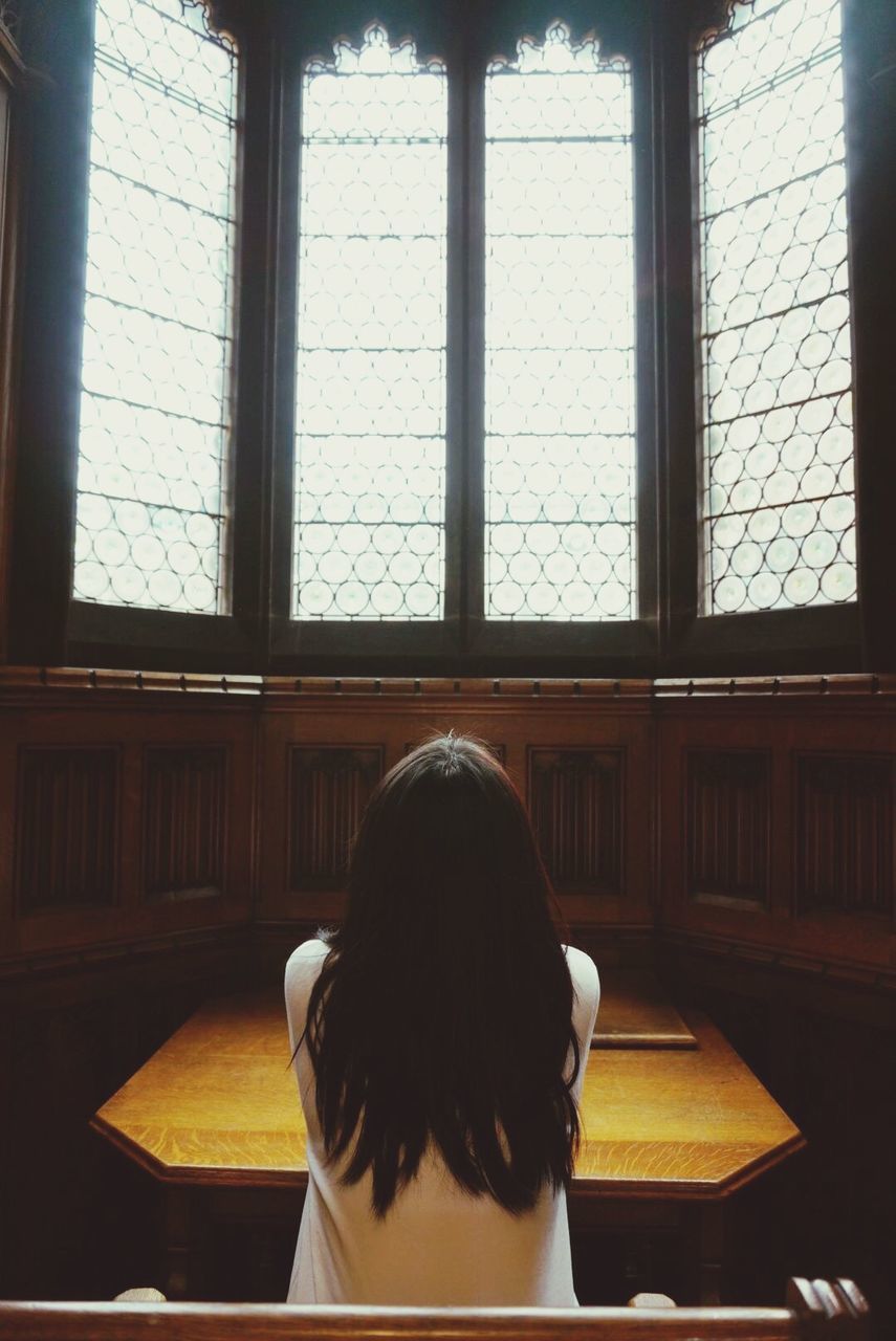 Woman in church