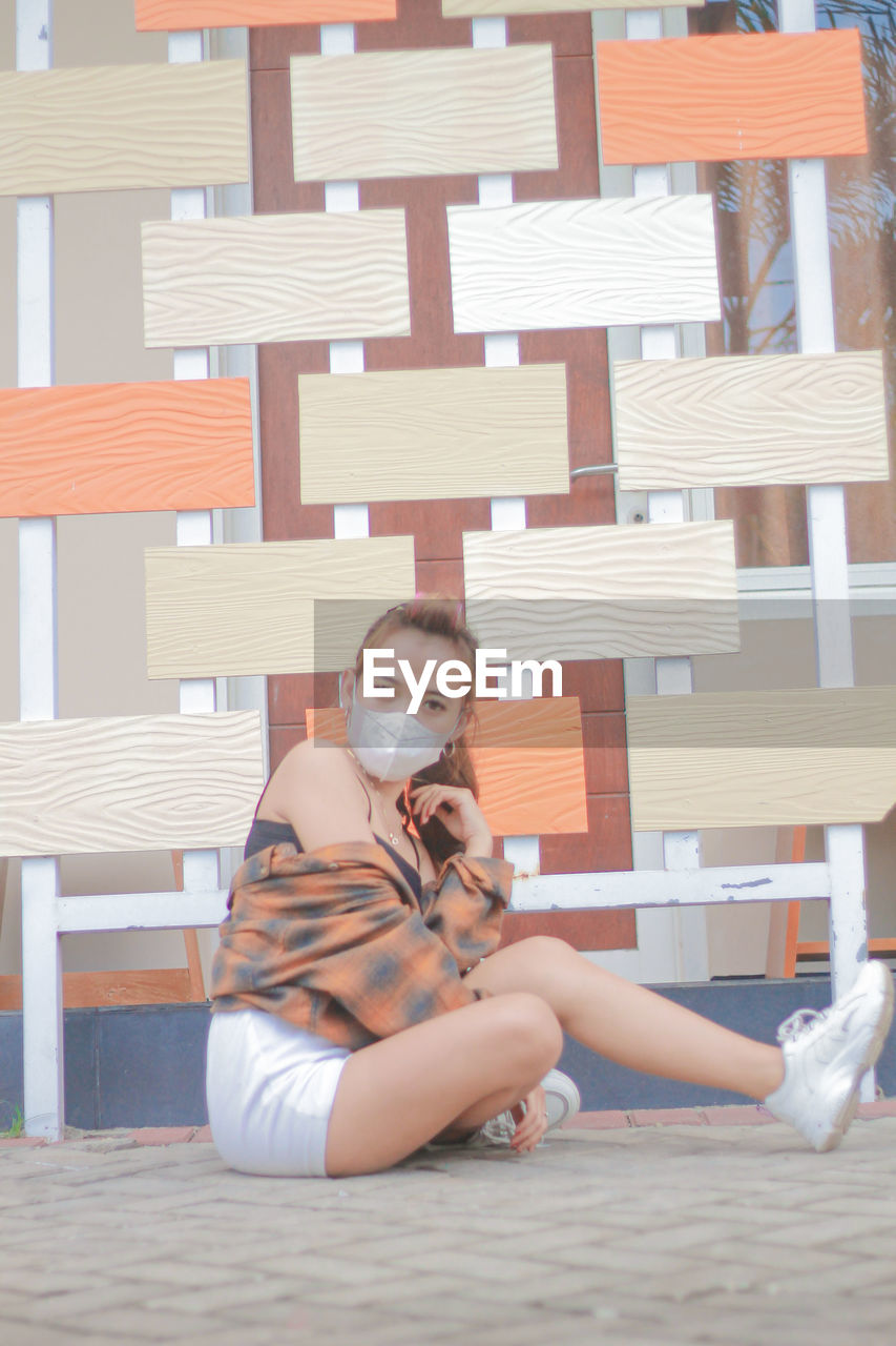 Ootd style portrait using mask