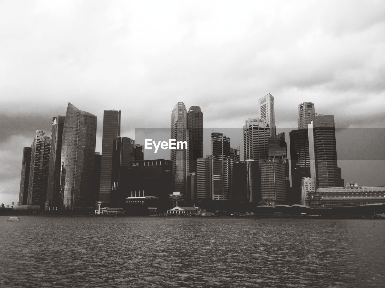 Modern skyline emerging over water