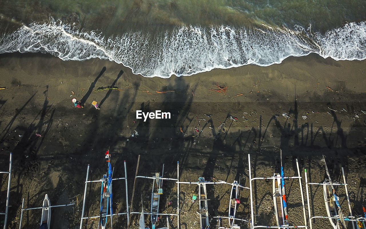 High angle view of beach