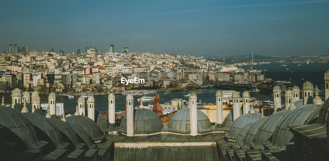 Panoramic view of istanbul from a mosque